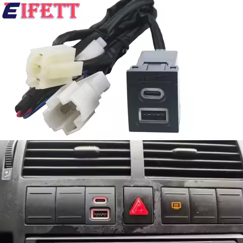 12V/24V Car Phone Charger Socket Double QC3.0 Type-C PD USB Charging Port Power Adapter For VW Polo 