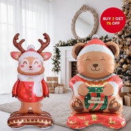 1 Piece 59 Inch Standing Base Christmas Elk Bear Tree Car Shaped Balloons Xmas Home Decor  1 Keping 