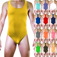 Trendy Mens Ice Silk Backless Singlet Jockstrap Bulge Enhancing Thong Bodysuit