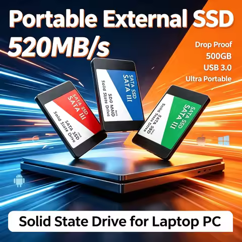 500GB Ultra Portable External SSD USB 3.0 7400MB/s Shockproof Metal Casing Solid State Drive for Lap