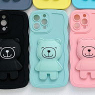 Phone Case for OPPO Reno 4 5 6 7 8 Pro A8 A31 A32 A53 A55 A57 A95 A96 A97 R11S R15 R17 K9 K10 Smiley Bear With Holder Cellphone Case Cover
