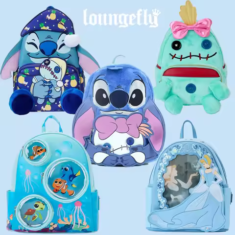New Loungefly Disney Stitch Hug Scrump Plush Mini Backpack Wallet