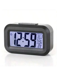迷你液晶顯示器鐘多功能時間廚房電子計時器鐘易使用9可選擇袖珍的時髦溫度鐘黑色