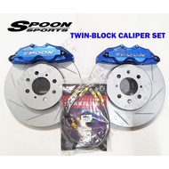 Honda Spoon Caliper Jazz GK5 GE8 FIT City TMO GM2 GM6 CIVIC EG TWIN BLOCK CALIPER SET NISSIN SPOON Brake kit Rotor 285mm