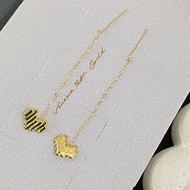 18K Lightweight Earring Heart Tictac Gold