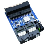 Gigabit Ethernet Switch 2 Fiber Optic Ports 4 RJ45 Port Media Converter PCBA Board Ethernet Switch Singlemode Simplex