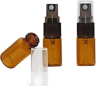10Pcs Mini 3ML Amber Glass Perfume Spray Bottle Travel Refillable Empty Cosmetic Water Atomizer Fine