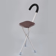 【Local shipment】healthy for elderly 2 in 1 Folding Cane Stool Hiking Chairs Portable Walking Sticks 