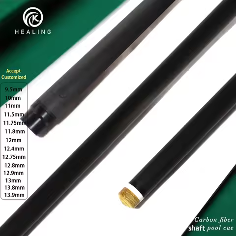 100% Real Carbon Fiber Shaft Black Technology OEM Low Deflection High Straightness Pool Cue Front Pa
