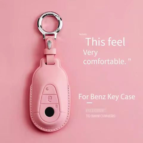 Leather Car Key Case Cover for Mercedes Benz C S A Class W206 W223 S350 C260 C300 S400 S450 S480 S50