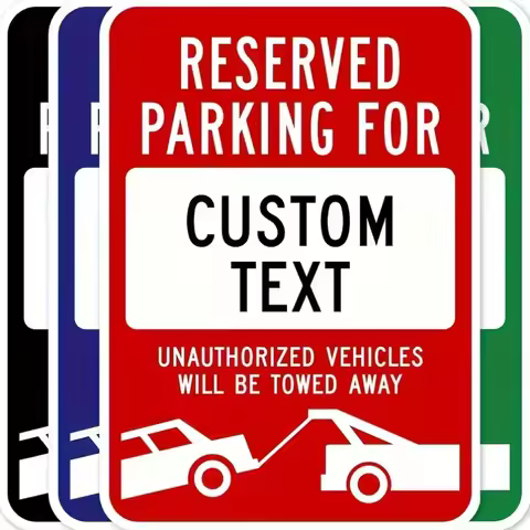 Art Deco Reserved Parking No Parking Metal Plate 12X8 Inch 2D Flat,Rust-Proof Garage Wall Sign,No Po