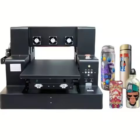 3D UV Roller Printer Mini 360 Rotate Flatbed A4 Small Desktop Printer for Cup Acrylic Bottle Mobile 