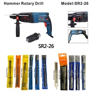 Rotary Hammer Drill SR26/Impact Drill Screwdriver Power Tools Multifunction Electric Drill Hammer-Free 11pcs Accessories