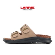 LARRIE Kasut Lelaki Taupe Cork Footbed Double Buckle Flat Selipar 592509-TH1SV-63P-TAUPE