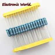 100Pcs/Set 1/4W Metal Film Resistor 1% Five-Color Ring Resistor Components 1.3 Ou 2M 10K4.7K 10 Ou 1