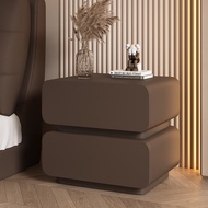BW-6💖Eco Ikea（Eco-Me）Ikea（e-homCream Style Bedside Table Simple Modern Solid Wood Leather Bedside Cabinet Small Bedroom