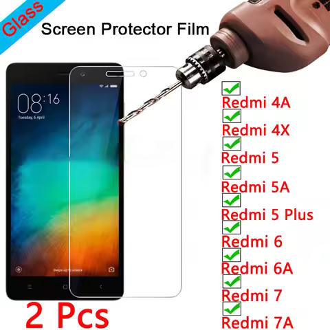 1-2pcs Toughed Screen Protector for Xiaomi Redmi 7 K20 6 Pro 5 Plus 9H HD Tempered Film Protective G