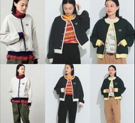 FRED PERRY X BEAMS拼色開衫5粒扣外套