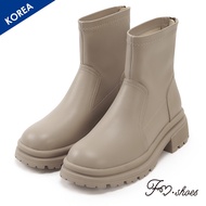 FM SHOES Waterproof Thick-Soled Sawtooth Engineering Boots Apricot