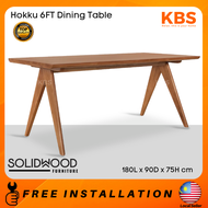 (FREE Installation+Shipping) KBS Hokku 6FT Dining Table / Full Solid Wood / Mid Century Design / Cla
