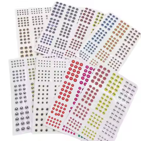 183pcs/72pcs Artificial Fish Eyes 0.39" 3D 4D 5D Holographic Lure Fish Eyes Fly Tying Jigs Crafts