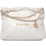 Chanel White Quilted Calfskin 22 Bag Gold Hardware, 2022