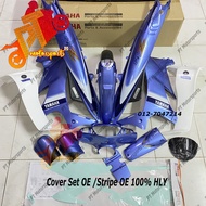 Yamaha 125ZR 125Z  Y125 Biru Langi sabit Cover Set LPBC HLY Original + Stripe Sabit Biru Laut 100% H