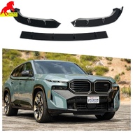3-Piece Front Lip Bumper Splitter for 2023-2025 BMW XM Black Knight Style ABS Plastic Aero Kit Black