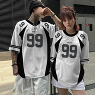 Oversized 49ers Jersey 99 Unisex Couple Streetwear Black White Loose Short Sleeve T-shirt Casual Spo