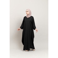 Baju Kaftan BLACK Murah Jubah Umrah Muslimah Moden Abaya Dress Anti Kedut Plus Size  [READY STOCK]