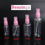 Beaute4u 50ml 75ml & 100ml Clear Sprayer Bottle Container Refillable Cosmetic Atomizer Sanitizer Bot