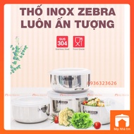 Bộ 4 Thố ZEBRA Inox 304 Có Nắp Nhựa 12 14 16 18cm - 184106 - Hàng Nhập Khẩu Chính Hãng