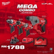 MILWAUKEE M12 FUEL Mega Combo Set M12 FPP3N-402B ( M12 FPD + M12 FID + M12 CH + M12 FIWF12 )