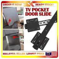 Conceal Invisible Folding Pocket Slide Pivot Door Rail Hardware Insert Application Flipper TV Pocket