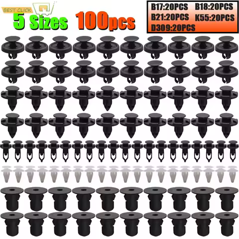 100PCS Car Trim Panel Clips Bumper Hood Mud Flaps Lining Fastener Push Rivets For Toyota Corolla RAV