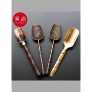 Tea Spoon A1zon001-Teaspoon Separate Teaspoon Single Japanese Style Bamboo Long Handle Copper Spoon 