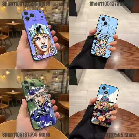 Johnny Joestar J-Jojo Phone Case For iPhone 17,16,15,14,13,12,11,Pro,XS,Max,XR,Plus,E,SE4,Mini Black