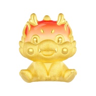 CTS ชุดแรก · จักรราศีจีน24K 999สีทองแท้เคลือบวุ้นมังกรสร้อยข้อมือเครื่องราง DIY สร้อยข้อมือ CHOW TAI