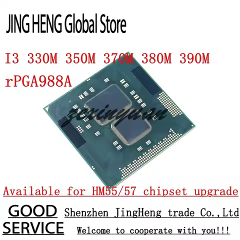 Core I3-330M I3-350M I3-370M I3-380M I3-390M rPGA988A Support HM55 57 Chipset CPU Notebook Processor
