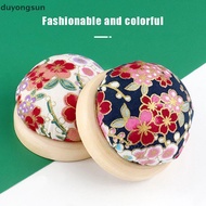 (duyongsun) Vintage Embroidery Pin Cushions Half Round Pin Pad With Wooden Base Needle Holder For DI