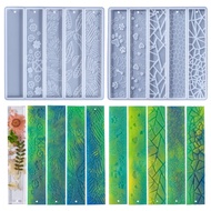DIY Crystal Epoxy Resin Mold Leaves Cat's Claw Love Flower Rectangular Full Page Bookmark Silicone Mould