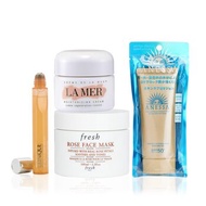 La Mer 海藍之謎  La Mer 精華面霜 (奇蹟面霜) 30毫升 + ANESSA 極防水美肌UV水感乳霜 SPF50 90克 + Fresh 玫瑰保濕面膜 100毫升 + Clinique 