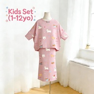 Beautiful and Practical 2-Piece Muslimah Dress Set | Cute & Comfortable Raya Outfit with Straight Cu