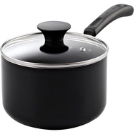 Cook N Home Nonstick Sauce Pan with Glass Lid 2-Qt, Multi-purpose Pot Saucepan Kitchenware, Black, A