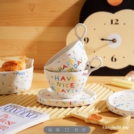 Molly Preferred Sugar Granules High Handle Coffee Cup Set Exquisite Afternoon Tea Cup High-End Ceram