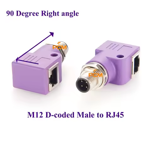 PROFINET M12 Connector 4 Pin D code to Rj45 Bulkhead Panel mount IP67 Waterproof Adapter cable Ether