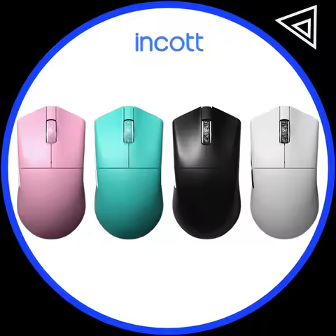Incott 029 Mouse Tri Mode Wireless Mouse Paw3950 Paw3395 8000Hz Low Delay Lightweight Gaming Mice PC