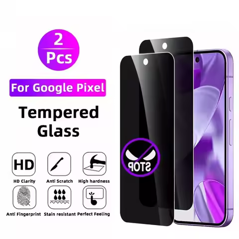 2Pcs Anti Peeping Tempered Glass Screen Protectors For Google Pixel 9 Pro XL 8 8a 7 7a 6 6a Pro 5a 4