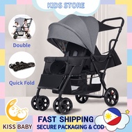 Baby Stroller Twin Stroller Toddler Walker Double Baby Portable Foldable Stroller Can Sit Recline
