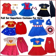 Girls Superhero Dress-Up Costumes | Includes Supergirl, Spidergirl, Batgirl, Captain Girl & Wonder W